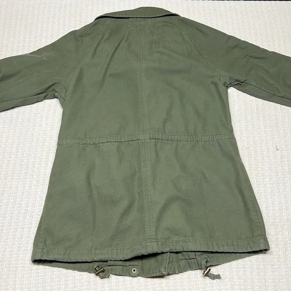 Matty M Linen-Blend Olive Green Utilitarian Jacket - Picture 6 of 8